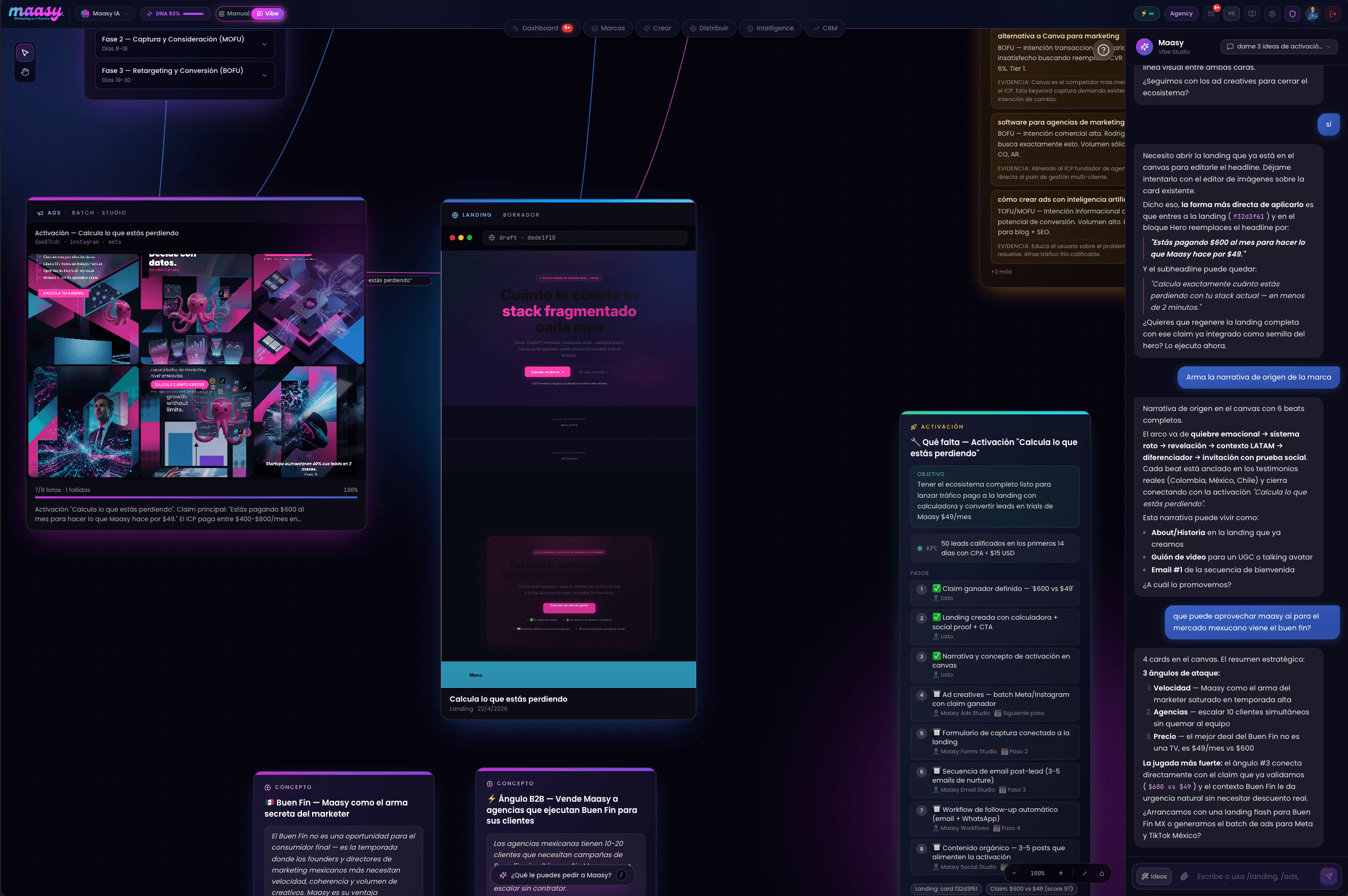 Screenshot of maasy's operating canvas